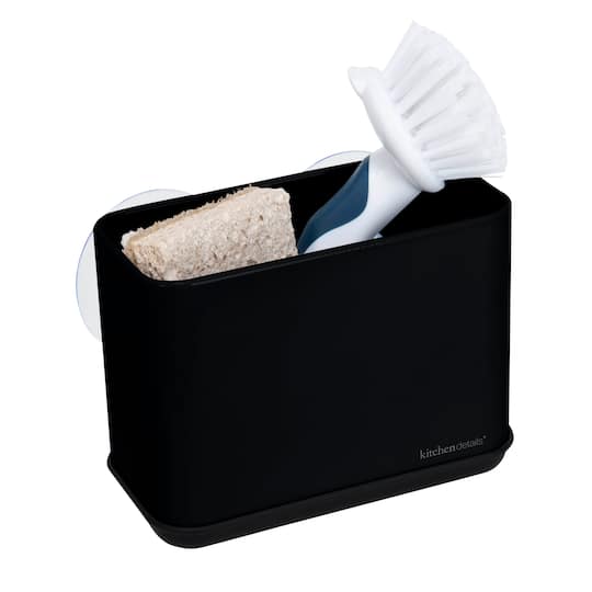 Kitchen Details Matte Black Sink Caddy with Suction Cups